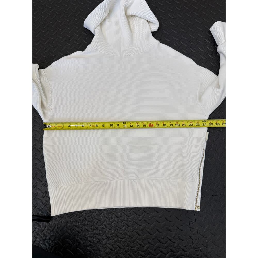 Varley Milton Sweatshirt Cream Ribbed Cowl Neck Side Zip Oversized Large - Picture 9 of 10